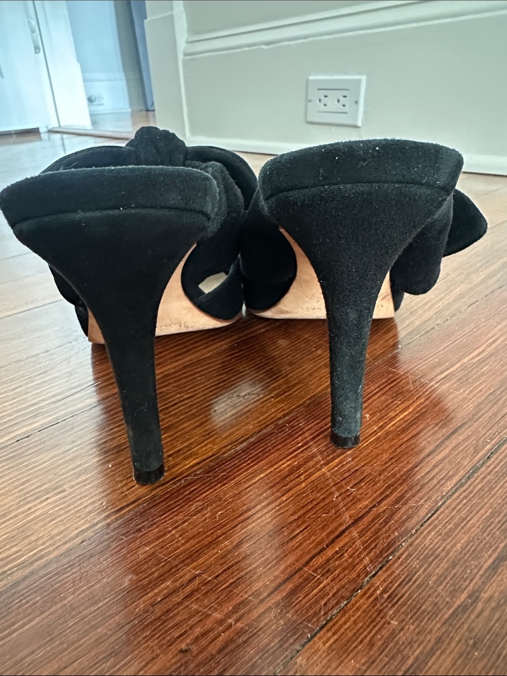 Loeffler Randall Black Knot-Front Pointed Heels - Picture 3 of 6